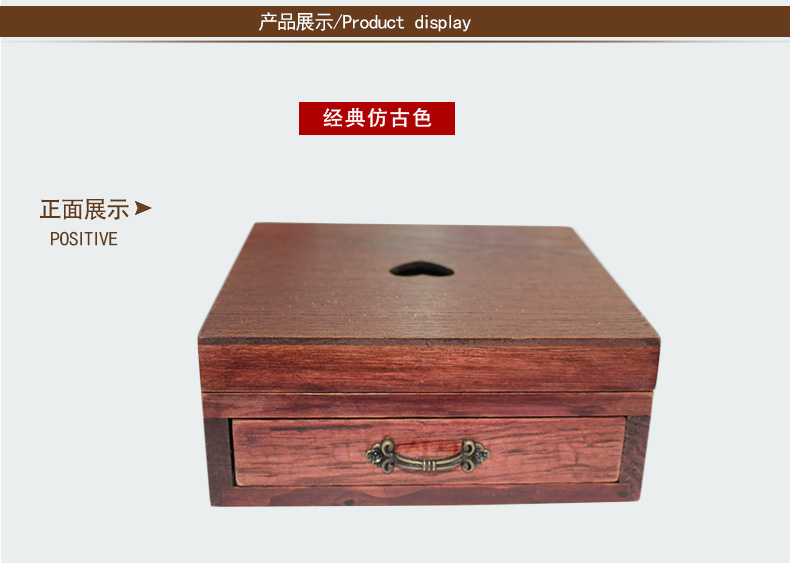 Gương gỗ gỗ trang sức băng hộp lưu trữ công chúa châu Âu Hàn Quốc hộp đồ trang sức đồ trang sức cổ điển