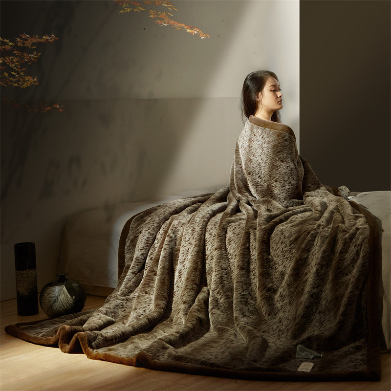 Crystal Home Textiles Official Flagship Store Mink Fur Blanket Blanket Coral Velvet Blanket Cover Blanket Wedding Gift Blanket