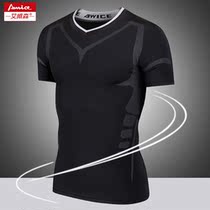 Quick-drying mens short-sleeved loose fitness T-shirt Running shirt Half-sleeve T-shirt summer large size sports t-shirt elastic tightness