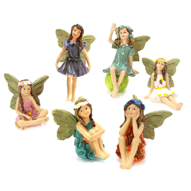 Garden Flower Fairy Micro Landscape 6-piece Set Outer Single DIY Moss Potted Plant Decoration Elf Fairy Gardening Groceries