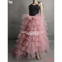 The thread goes away and the needle comes back. Mesh skirt long length large swing high waist travel photo light wedding dress super fairy.