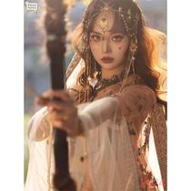 Princess Loulan Costume Phoenix Xishuangbanna Photography Photo Costume Western Hanfu Veil Tube Top Ribbon Long Skirt