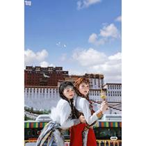New ethnic style Tibetan photography clothing Tibetan robes Tibetan clothing Tibetan clothes Tibetan clothing travel photography clothes
