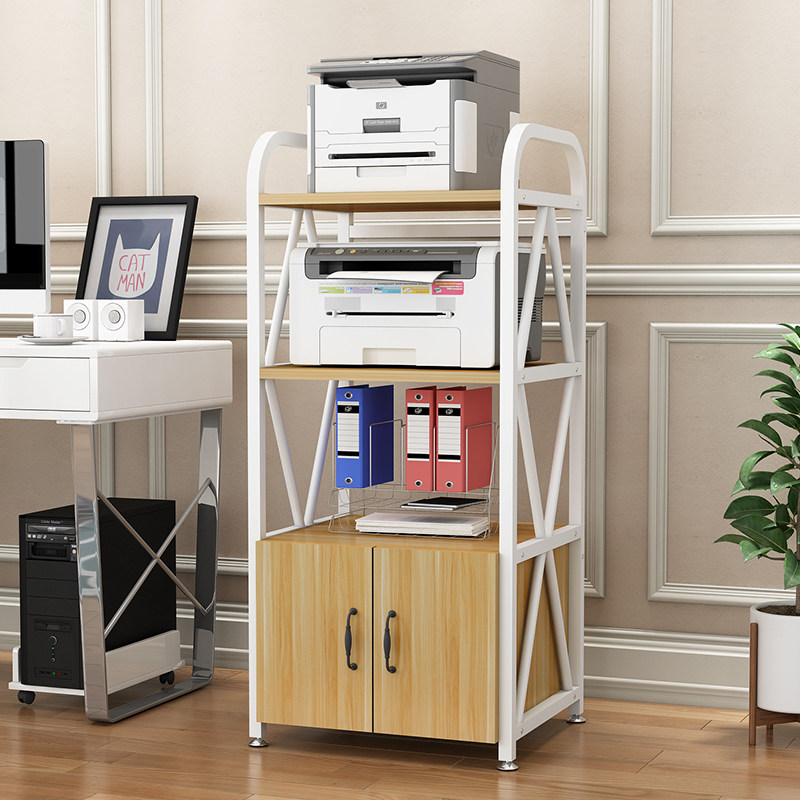 Printer rack floor rack office multi-layer with door storage rack movable home photocopier placement cabinet