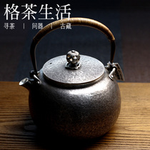 (Available for reservation) Ancient rhyme stone pattern sterling silver kettle 416 8 grams full capacity 680ml lattice tea life