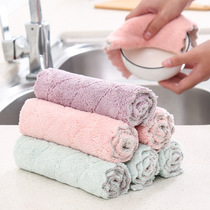 Rag Kitchen supplies Household cleaning artifact Brush pot wipe table Non-stick oil Dish towel thickened non-hairless cleaning cloth