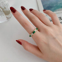 Ring female niche design simple cold wind sterling silver opening adjustable light luxury exquisite does not drop pigment circle fashion