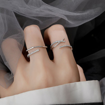 Korean Ring Female Niche Design Pure Silver Light Extravagant Lukewarm Wind Adjustable Fashion Personality Not Dropping Color Forefinger Advanced