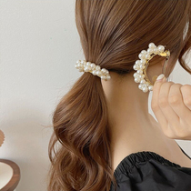 Pearl Hair Clip Woman Summer Rear Brain Spoon High Horse Tail Button Clip Temperament 2022 New Hair Card Advanced Sensory Disc Hair Accessories
