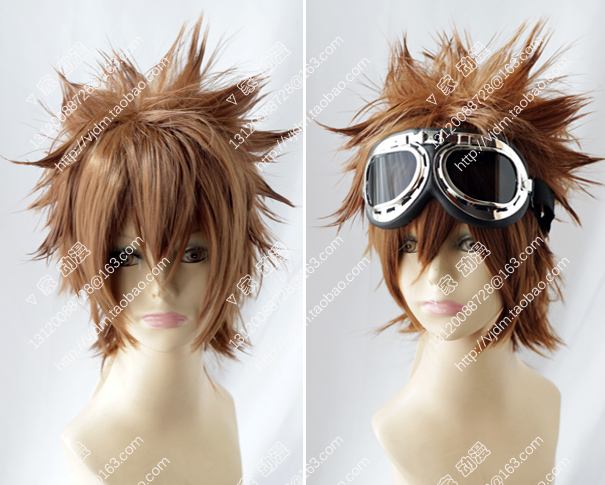 Cosplay Wig Digimon Yagami Taichi Brown Messy Style Short Hair with Optional Goggles Cosplay Wig Digimon Yagami Taichi Brown Messy Style Short Hair with Optional Goggles