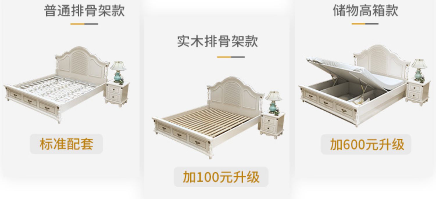 Jane châu Âu Mỹ Đồ giường đôi 1,8 m giường hiện đại và đơn giản nông thôn trắng master bedroom chúa 1,5 - Giường những mẫu giường gỗ đẹp