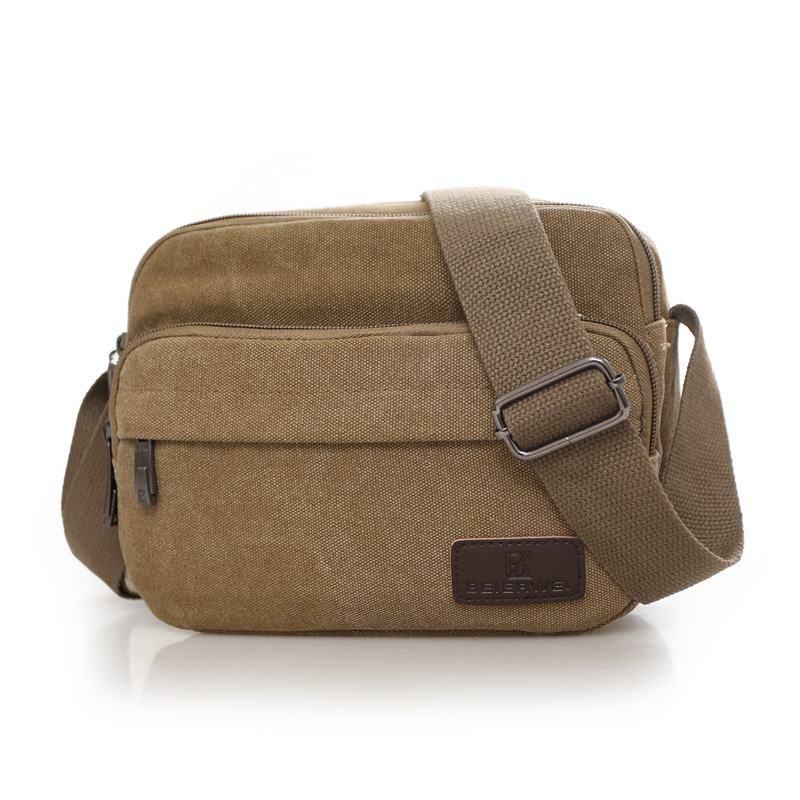 2020 new middle-aged and elderly women's canvas Korean version shoulder bag men's messenger bag shopping outdoor travel small bag