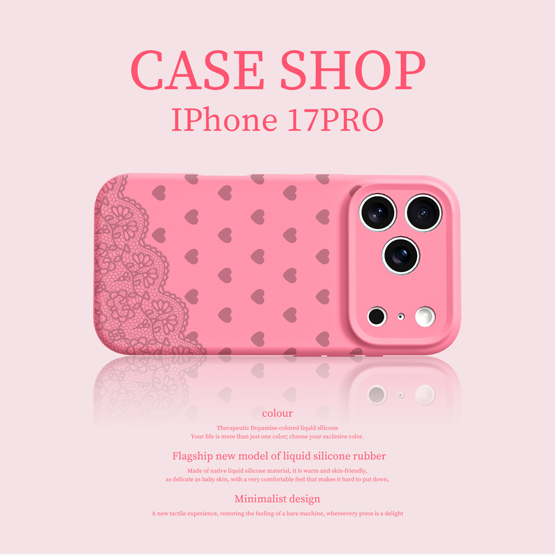 Heart-Shaped Lace Magsafe Magnetic Liquid Silicone Case for Apple 17 Pro Max/Iphone 17 Pro, New Korean-Style Ins Trend, Ultra-Thin Anti-Drop, High-End Feel, Simple Design for Women Heart-Shaped Lace Magsafe Magnetic Liquid Silicone Case for Apple 17 Pro Max/Iphone 17 Pro, New Korean-Style Ins Trend, Ultra-Thin Anti-Drop, High-End Feel, Simple Design for Women