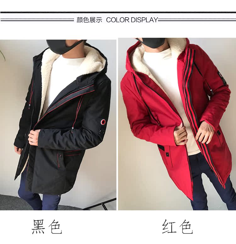 Áo khoác cotton nam dài lông cừu mùa đông Quần áo cotton nam 2018 áo khoác cotton mùa đông mới cộng với áo khoác nhung dày mùa đông áo parka nam