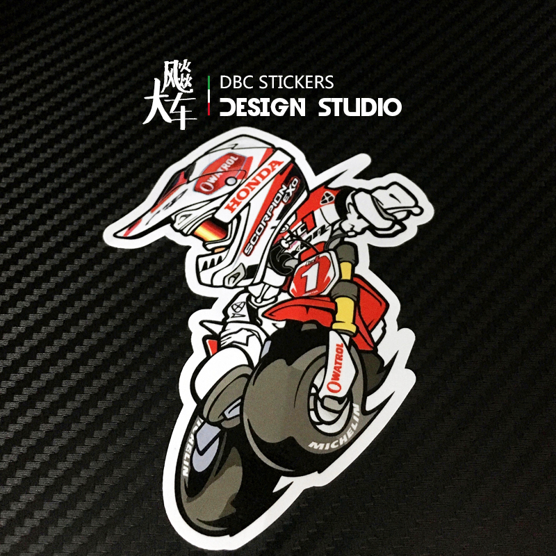 Q - Edition Slide Knight Cross - country Helmets Stickers Personality Motorcycle Waterproof Reflective Decktor 03