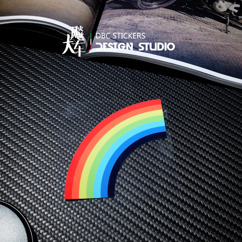 Creative waterproof personality cartoon rainbow reflective patch car locomotive modified decal luggage decoration sticker