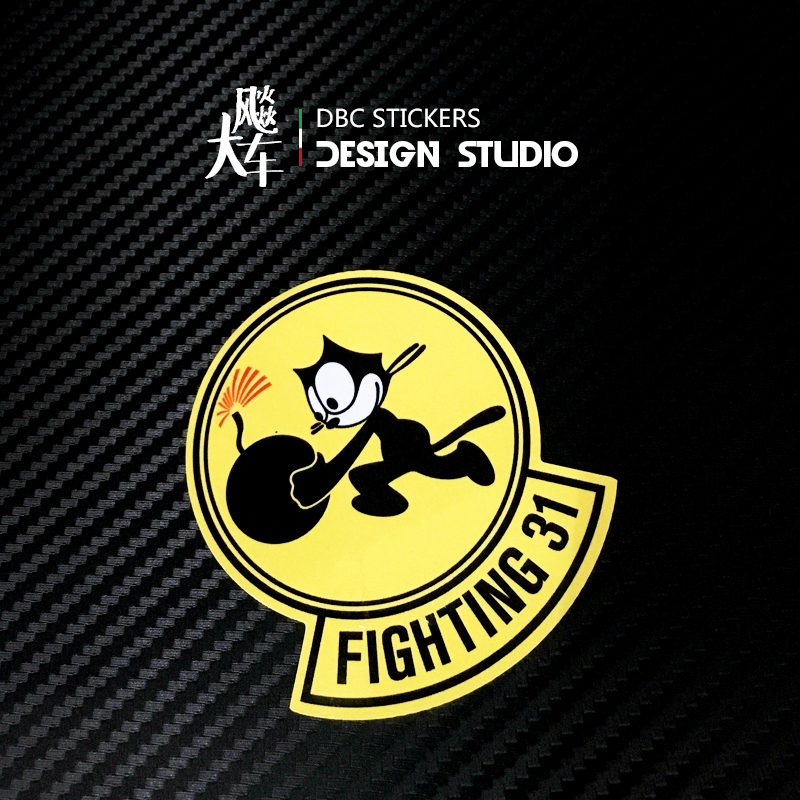 VF-31 Tomcat US Navy 31st Fighter Squadron Military Standard 02 Body Sticker Reflective Patch Flower