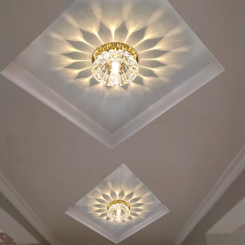 Walkway Light Hallway Light Hallway Lights LED Cylinder Light Spotlight Ceiling Lights Crystal Flower Shaped Suction lights into the door Hall Lights