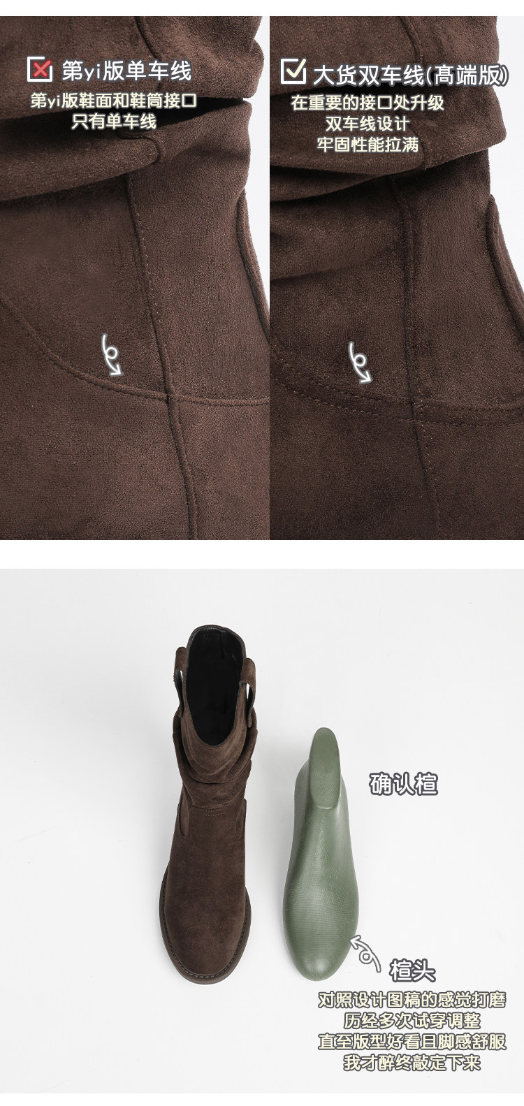 Западные Boots 真皮版！半曲西部牛仔靴2025年秋季美拉德短靴子中筒靴堆堆靴女靴