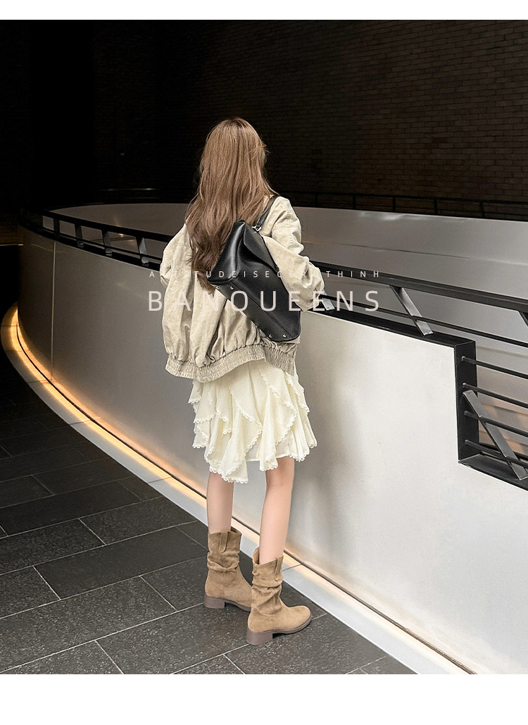 Западные Boots 真皮版！半曲西部牛仔靴2025年秋季美拉德短靴子中筒靴堆堆靴女靴