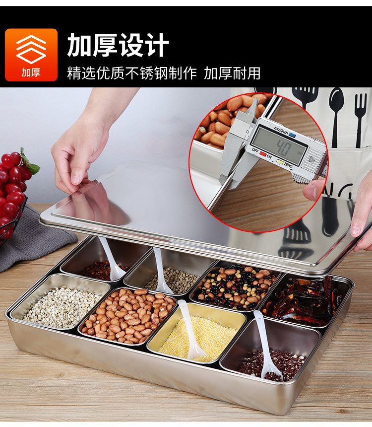 Sleek Japanese Stainless Steel Seasoning Box with Lid - Detail image 3