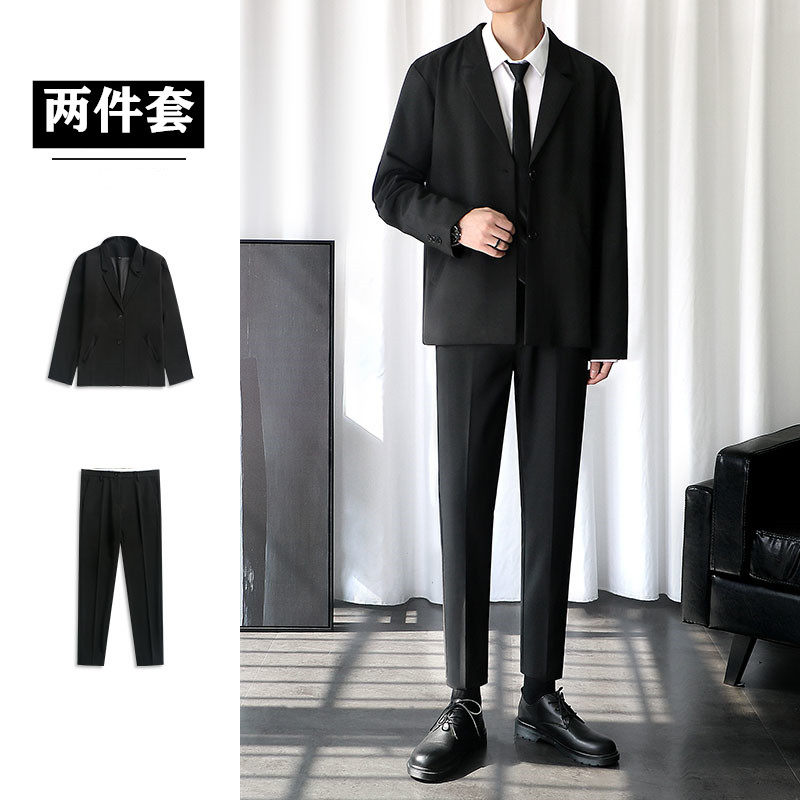 DK Set Men's Uniform Full Suite College Wind-sleeved Shirt Super Costume Men's Trend Graduate Clothing