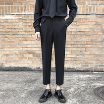 Autumn pants Mens sense of small trousers straight Korean version of the trend nine-point casual pants vitality Hong Kong style youth suit pants