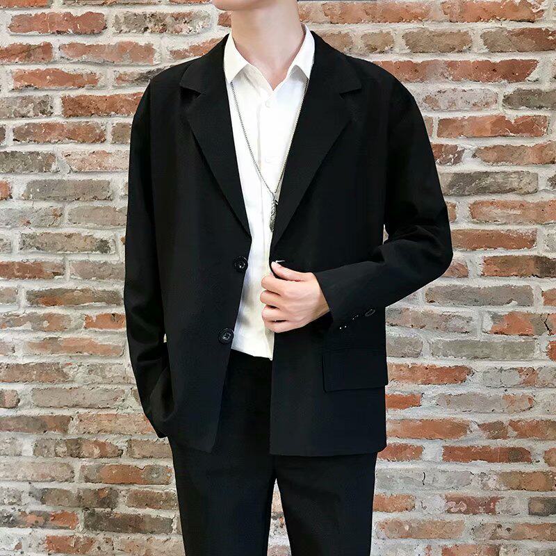 Casual coat men's suit with Korean slim fit small suit spring dark two-piece men's ruffian handsome clothes