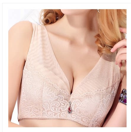 Ultra-thin no sponge large size underwear full cup gather bra d cup fat mm underwear 95D95E100D100E