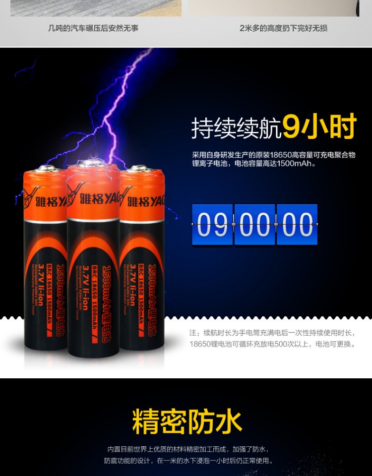 Yage led chói đèn pin sạc tầm xa Chiếu sáng ngoài trời mini tự vệ chống nổ zoom nhỏ đèn pin đèn pin klarus