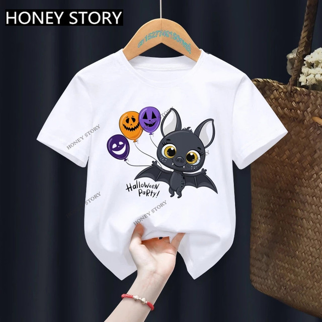 HalloweenkidsT-shirt2022 Halloween pumpkin ghost funny print children's T-shirt