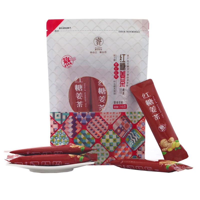 Ruizhen rose brown sugar Physiological period instant granule brown sugar Ginger tea 146g independent bag Yunnan Ancient brown sugar