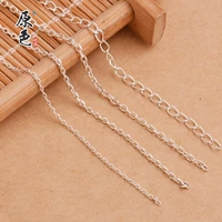 S925 sterling bạc phụ kiện tự làm chuỗi chéo o-chuỗi mở rộng chuỗi vòng đeo tay phụ kiện vòng cổ bán thành phẩm tua - Vòng đeo tay Clasp vòng tay may mắn