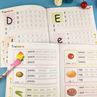 Kindergarten preschool 26 English letters single-word red practice book copybook children Primary School students English copybook