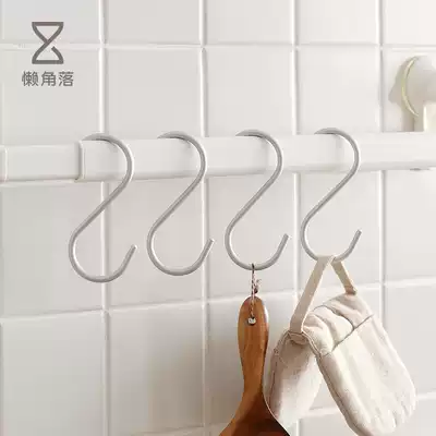 lazy corner aluminum S adhesive hook household wardrobe bathroom kitchen cabinet door bearing adhesive hook 3 pack 66022