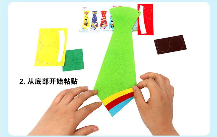 Trẻ em của handmade tie Ngày món quà của Cha mẹ mẫu giáo cha mẹ và con sản xuất DIY gói nguyên liệu sáng tạo không dệt dán