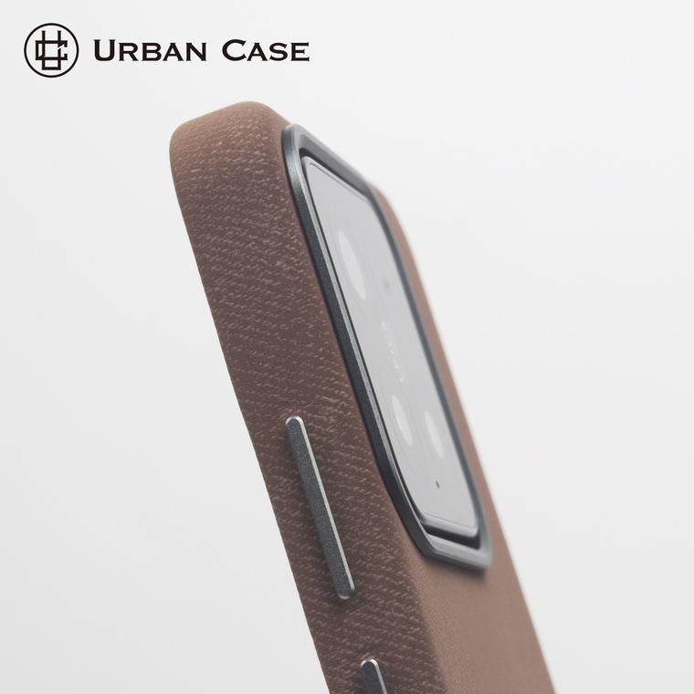 URBAN Brown Woven Leather Camera Housing for 15 Phone Case