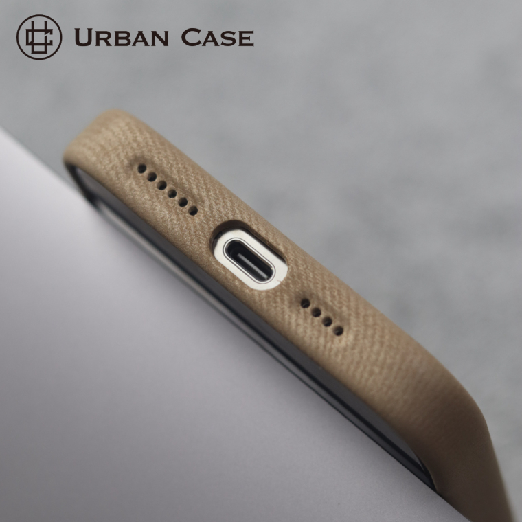 Urban Tan Fabric Gold Camera Ring iPhone Case