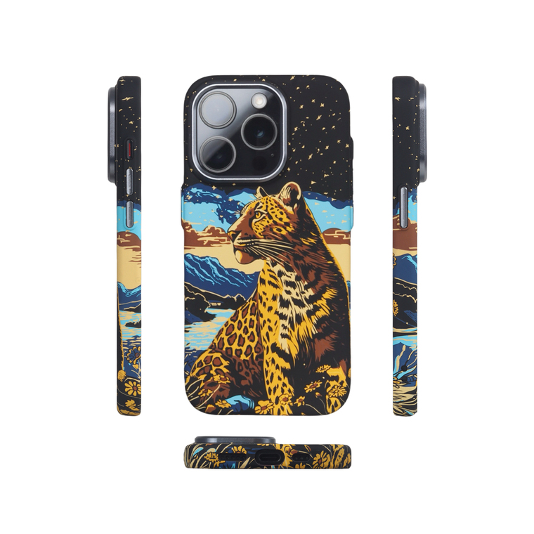 Urban Blue-Eyed Cat Feather Portrait iPhone Case