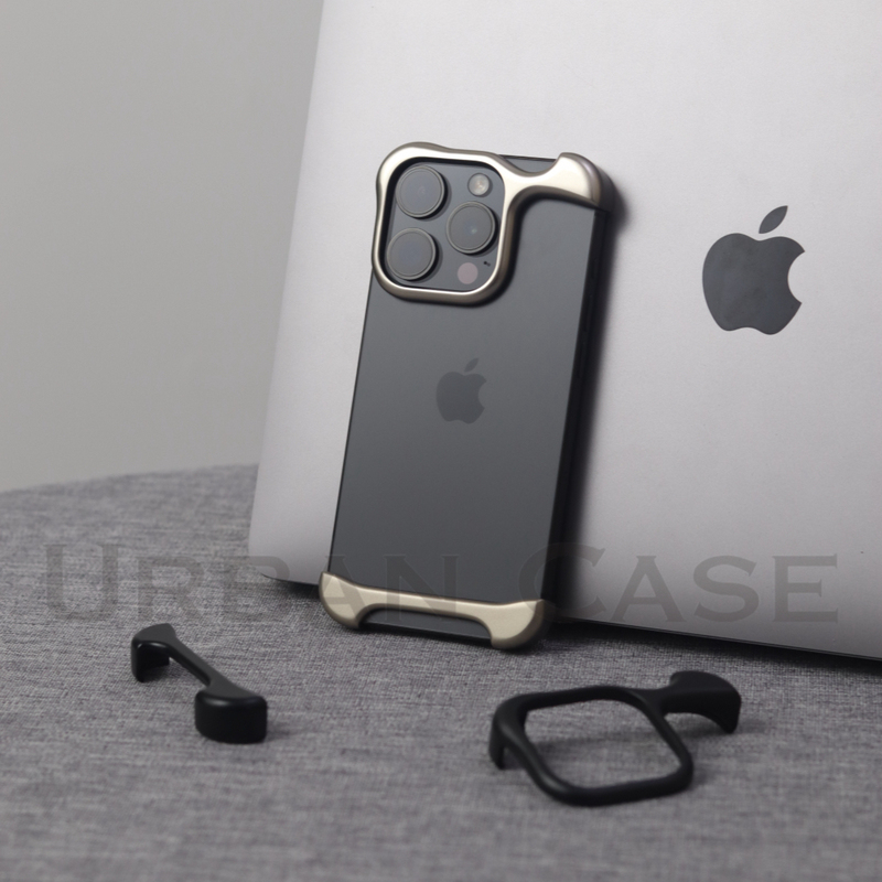 Urban Case Special-Shaped Aluminum Alloy Frameless New Upgraded Version Suitable for iPhone 16 Pro Max Phone Case Apple 15 Pro Max Protective Cover with a Bare-Feel Anti-Drop Corner Pad