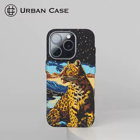 Urban Case Leopard Stars Mountains Art Phone Case for iPhone 17, 16, 15, 14, 13 and 12