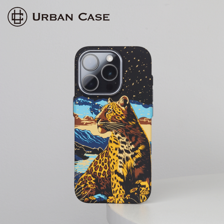 Urban Leopard Stars Mountains Art iPhone Case