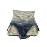 Весенний цветной комплект, джинсовая юбка, шорты, 2023 года, градиент, высокая талия