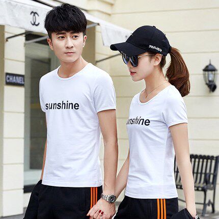 2022 summer new round neck short-sleeved T-shirt men and women outdoor couple casual T-shirt short-sleeved cotton letter printing