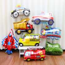 Car Balloon Birthday Party Decoration Train Plane Tank School Bus Ambulance Cop Car Babys Birthday Arrangement