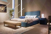 Italian Luxury Solid Wood Double Man Bed Postmodern Light Lavish 1 8 m Master Bedroom Tech Cloth Frosted Leather Soft-covered Wedding Bed
