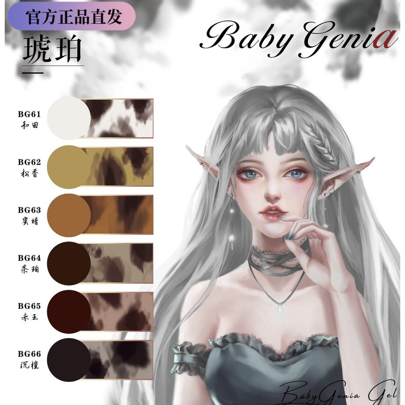 Babygenia Amber Series Tortoise Shell Glaze Translucent Gradient Nail Art Gel Polish Bbg Color Gel
