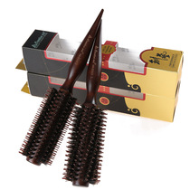 Creative Beauty Hair Tool Specialty Heat Resistant Solid Wood Handle Pig Mane Hair Comb Round Comb Roll Comb Roll Comb