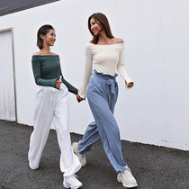 ARIA LEISURE loose sports pants women slim slim slim casual pants running fitness pants wide leg yoga pants