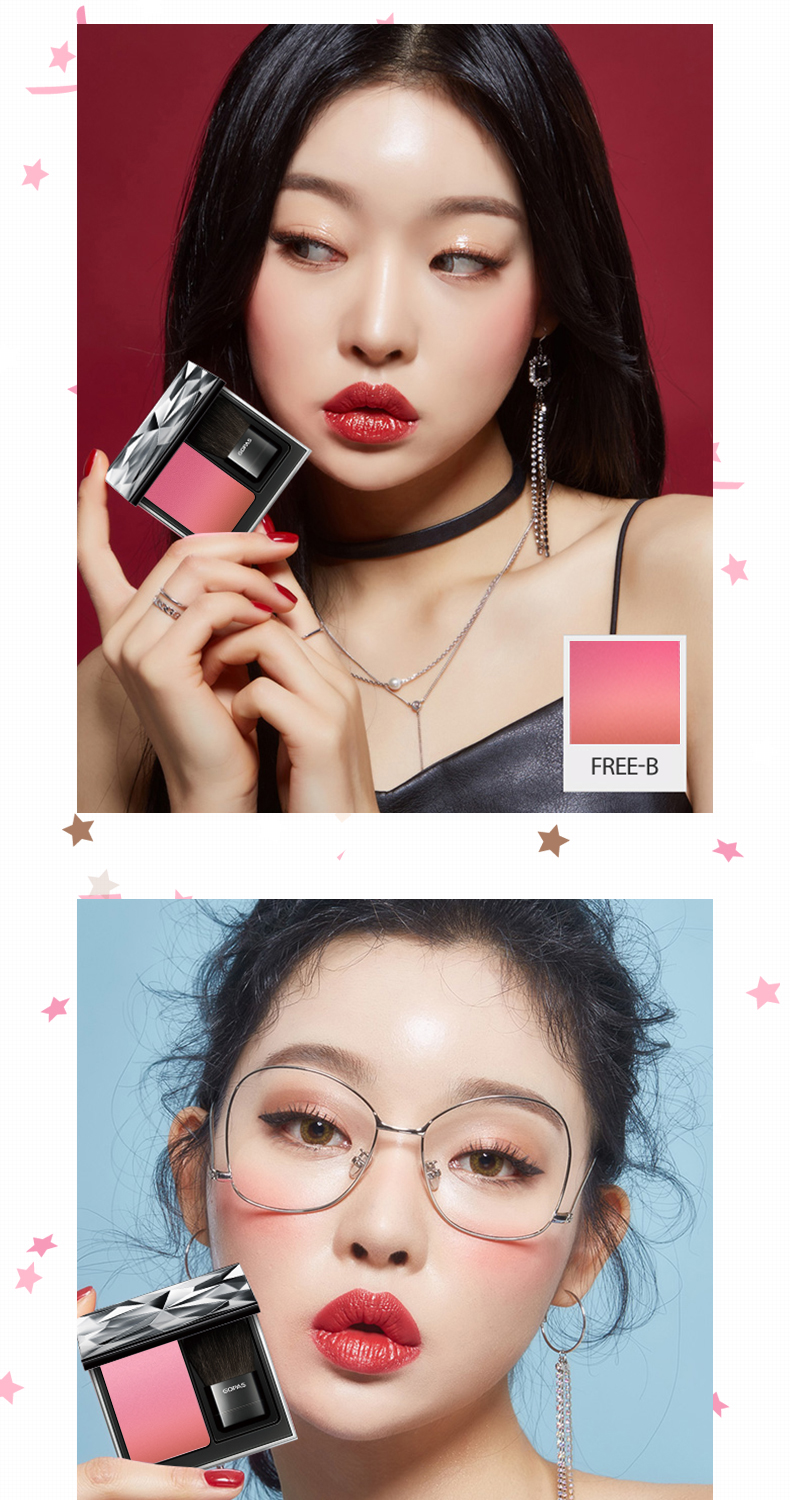 GOPAS Gao Baishi không trang điểm màu nude giữ ẩm lâu làm sáng màu da đỏ ròng với chính hãng - Blush / Cochineal má hồng juicy pang